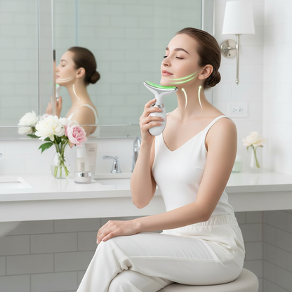 Ohio eur facial USB pour thérapie photonique EMS, appareil de lifting du visage et du cou, dispositif de raffermissement du double ruisseau mince, élimine les lignes du cou, masseur facial, beauté